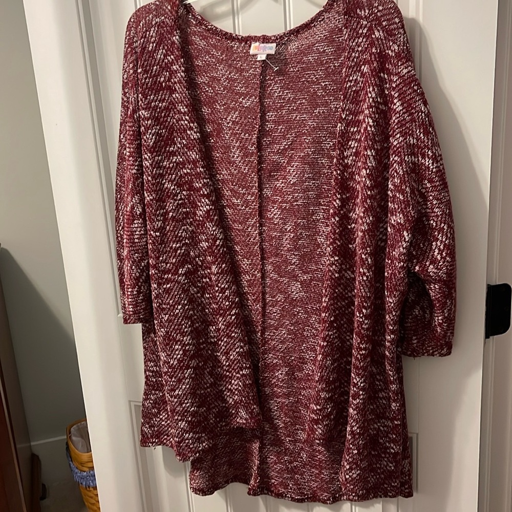 LuLaRoe sweater large maroon & cream